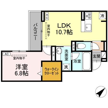 谷田の完工年月(2026年6月)築の賃貸アパートの間取り