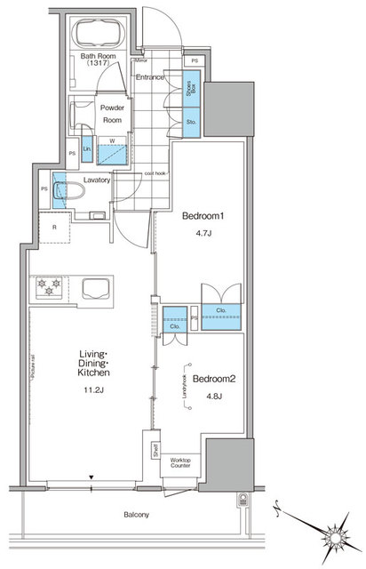 ルフォンプログレ北新宿の間取り