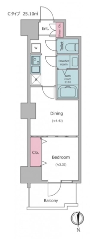 中野の完工年月(2020年1月)築の賃貸マンションの間取り