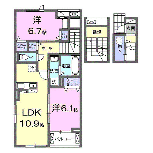 ヴィラ　デ　オーブⅥの間取り