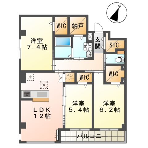 East WisteriaⅠ(イースト ウィステリアワン)の間取り