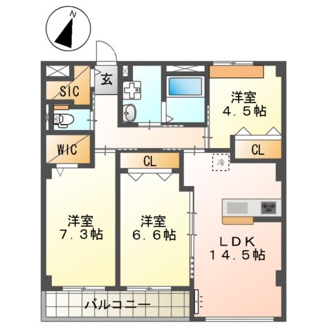 East WisteriaⅠ(イースト ウィステリアワン)の間取り