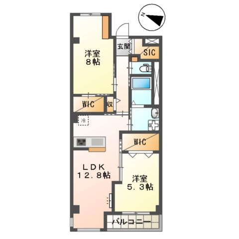 East WisteriaⅠ(イースト ウィステリアワン)の間取り