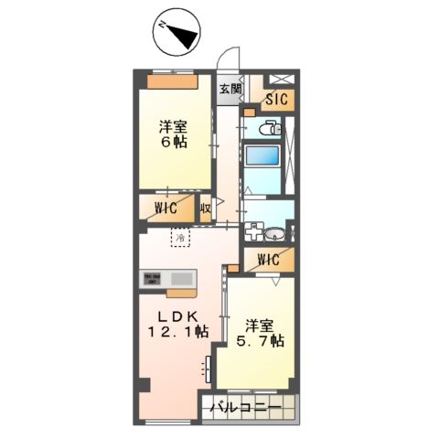 East WisteriaⅠ(イースト ウィステリアワン)の間取り