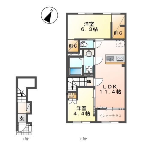 仮)中央区上溝新築アパートの間取り