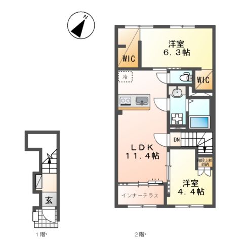 仮)中央区上溝新築アパートの間取り