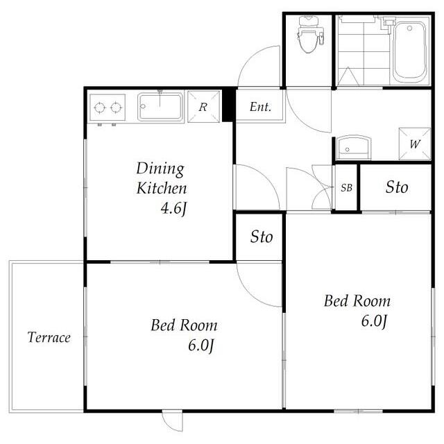 大字中尾の完工年月(1989年5月)築の賃貸アパートの間取り