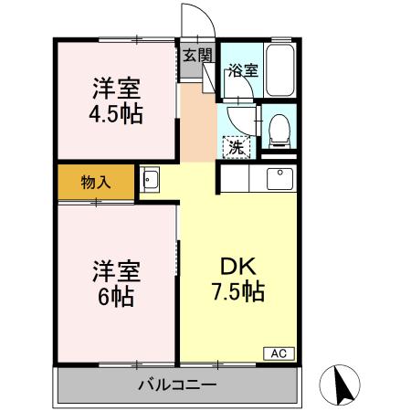 シティハイム ベルメゾン Bの間取り