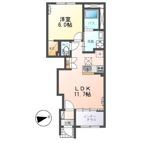 仮)水戸市平須町字尾猿塚新築アパートの間取り