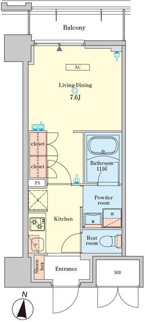 RJRプレシア菊川駅前の間取り