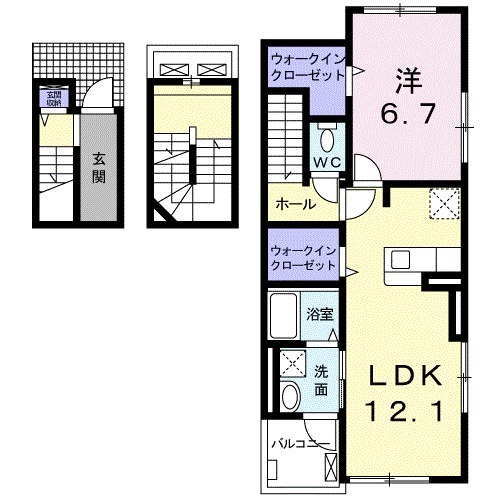 エスポワールヒルズBの間取り