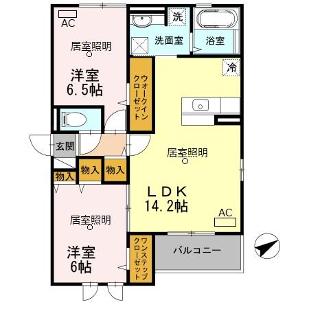 松籟軒 B棟の間取り