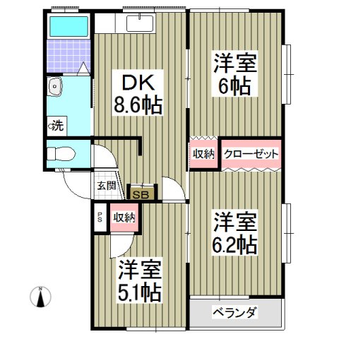 コーポWATANABEの間取り