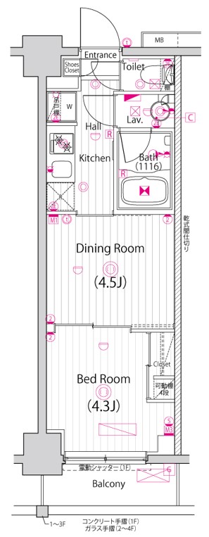 ガーラ・パークサイド亀戸の間取り