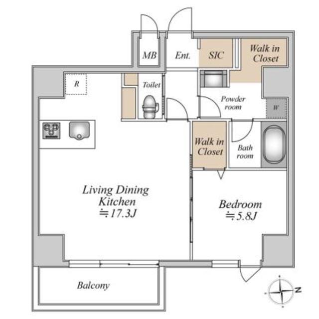 GLAM STELLA松屋町の間取り