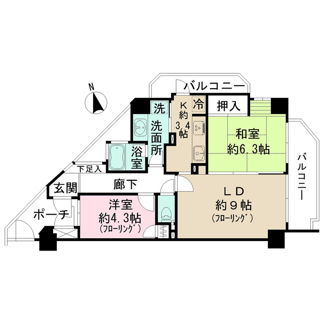 グリーンコーポ鶴川の間取り