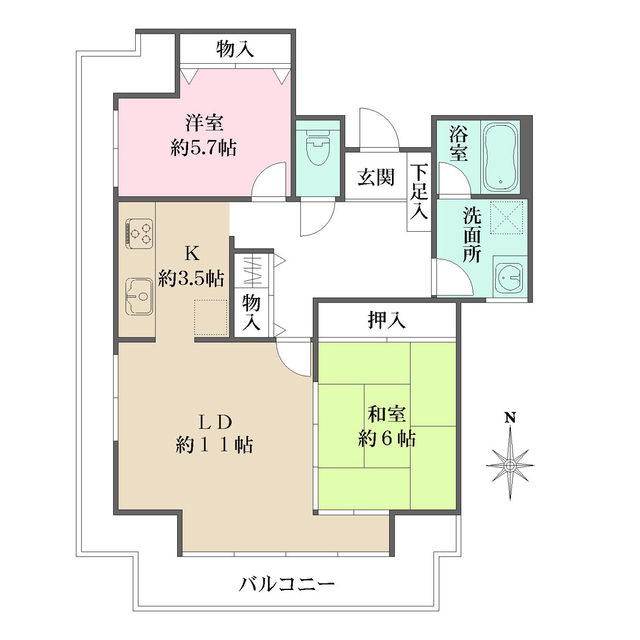 錦パークビルの間取り