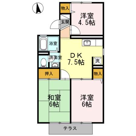 サンヒルズ西山 ABCの間取り