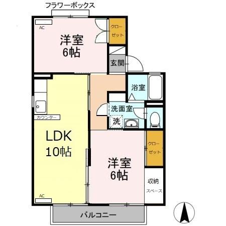 セジュールエイト Bの間取り