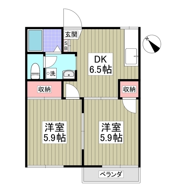 リバーサイド中の宿Bの間取り