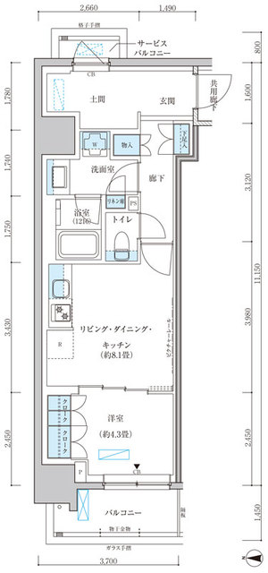 パークアクシス池袋イーストの間取り