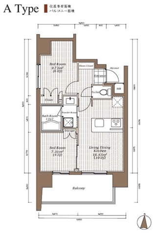 太平の完工年月(2007年3月)築の賃貸マンションの間取り