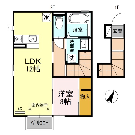 アンジュール Aの間取り