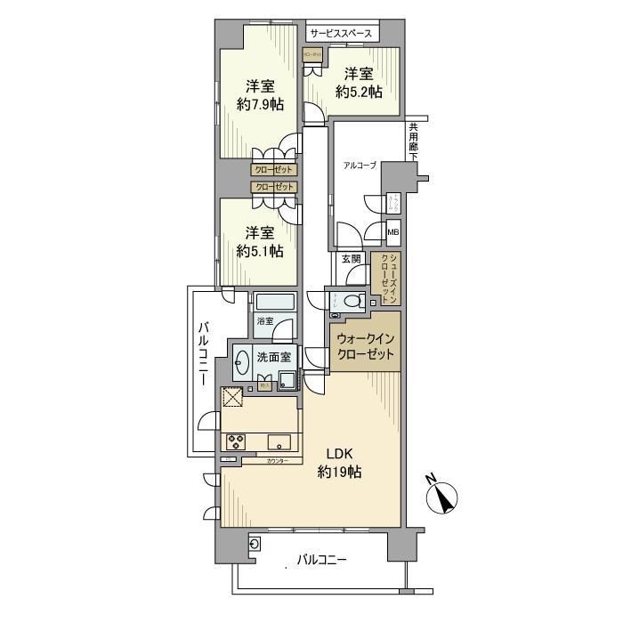 ジオ千里中央スカイコートB棟の間取り