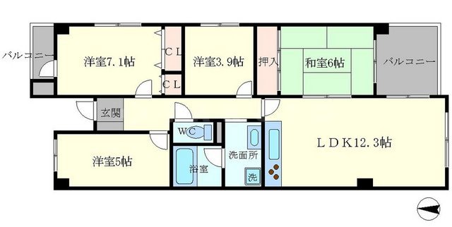 ティアラ豊中の間取り