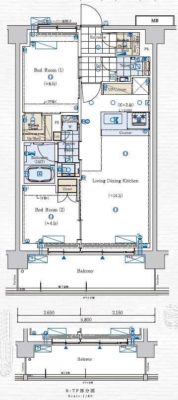 赤羽の完工年月(2024年3月)築の賃貸マンションの間取り