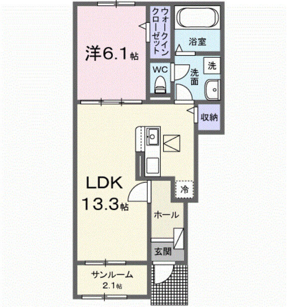 ラフィーネKⅢの間取り