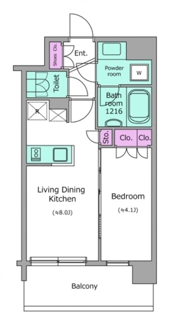 立川の完工年月(2023年2月)築の賃貸マンションの間取り