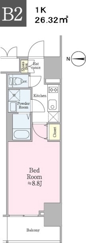 新小川町の完工年月(2019年1月)築の賃貸マンションの間取り