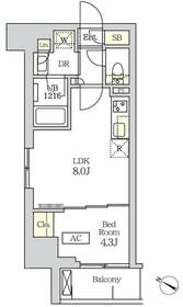 コスモグラシア新宿西早稲田の間取り