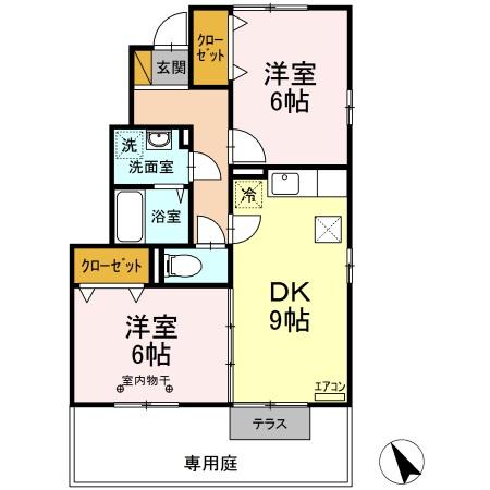 ティアレスクエア Fの間取り