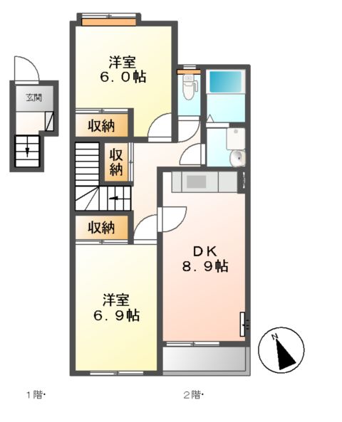 サンコートクレアA棟の間取り