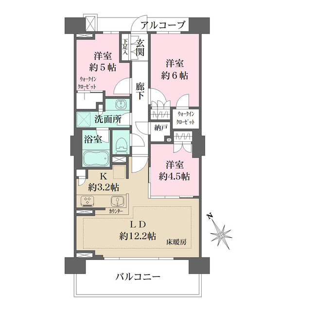 ザ・パークハウス南行徳の間取り