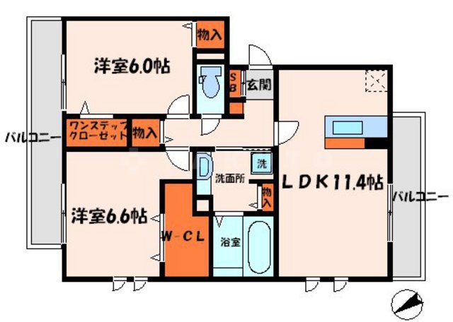 セゾンクレールⅠ棟の間取り