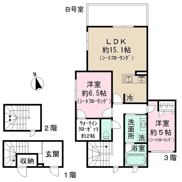 (仮称)川崎市幸区東古市場計画の間取り