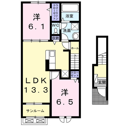 ニアパートAの間取り