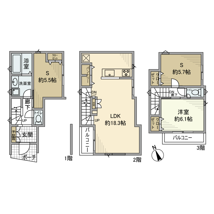 中落合3丁目戸建の間取り