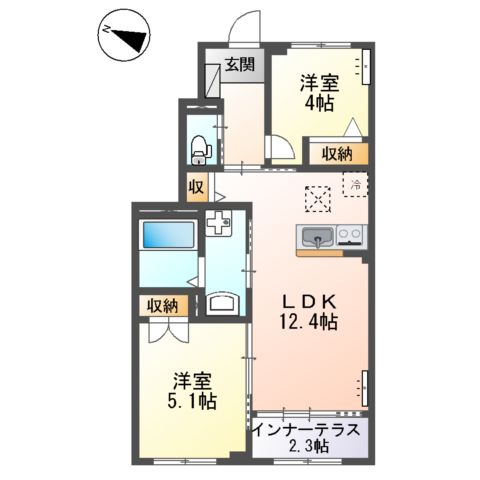 仮)スターテラスⅡ宇都宮市下栗新築アパートの間取り