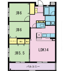 瀬名川の完工年月(2004年2月)築の賃貸マンションの間取り