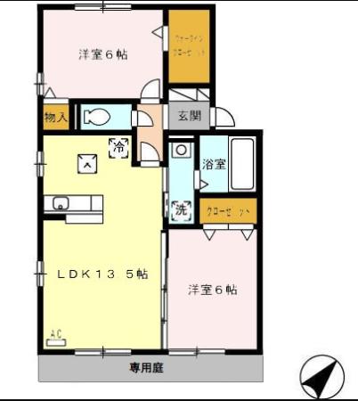 セジュールトリニテ B棟の間取り