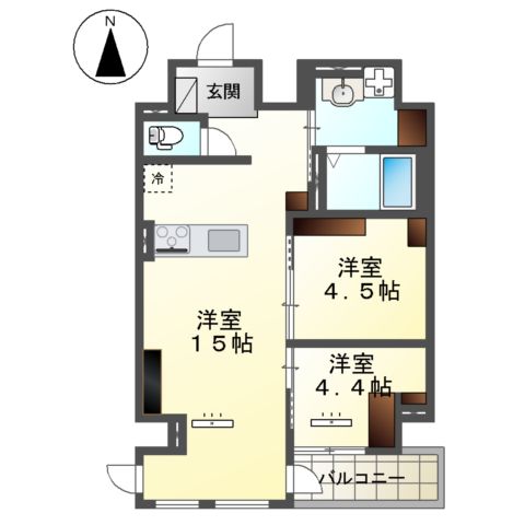 仮)宇都宮市東宿郷 マンション新築工事の間取り