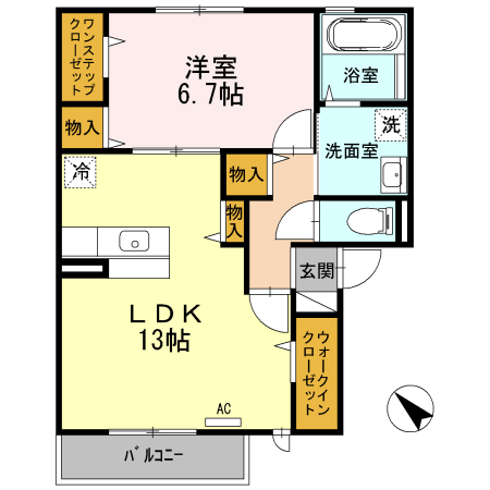 パシオーネ A棟の間取り