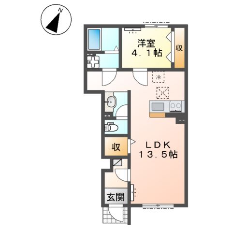 鹿嶋市大字平井 アパート新築工事の間取り