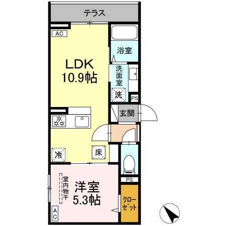 ドムスクレスト清新二丁目の間取り