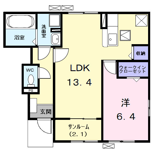 カンファタブル_KⅠの間取り