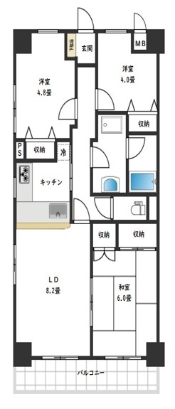 ベルドゥムール越谷茜町の間取り
